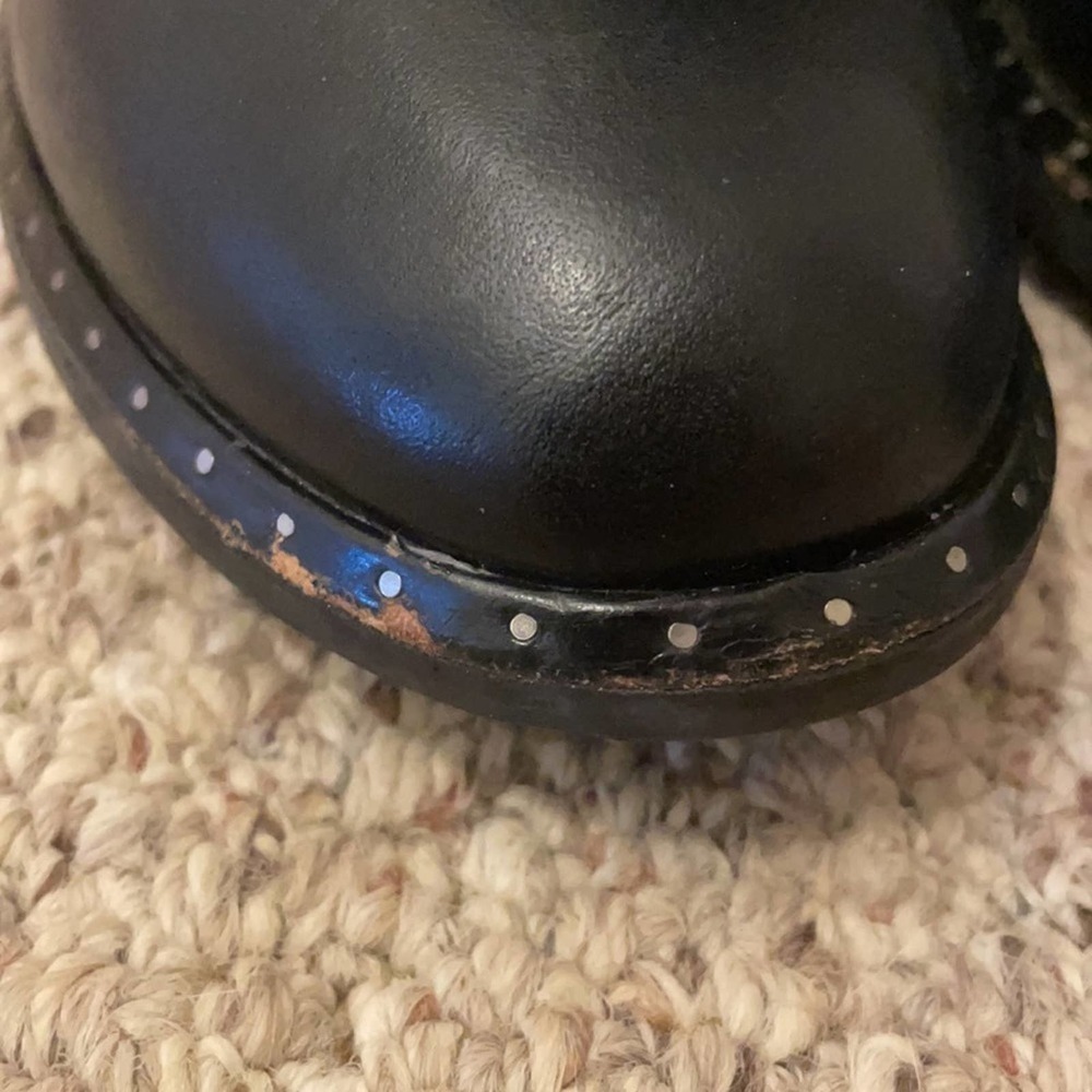UGG Collection Vincento Italian Leather Moto Black Biker Boots Size 8 - Picture 5 of 12